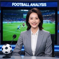 一位女性足球分析师面带自信笑容